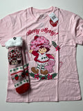 Strawberry Shortcake Merry Berry Tee and slipper socks Ladies size L