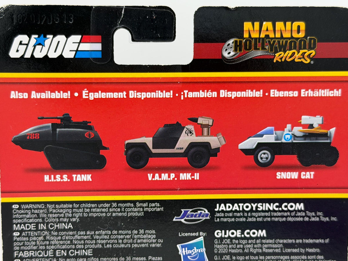 Jada Nano Hollywood Rides GI Joe mini die cast vehicles on card