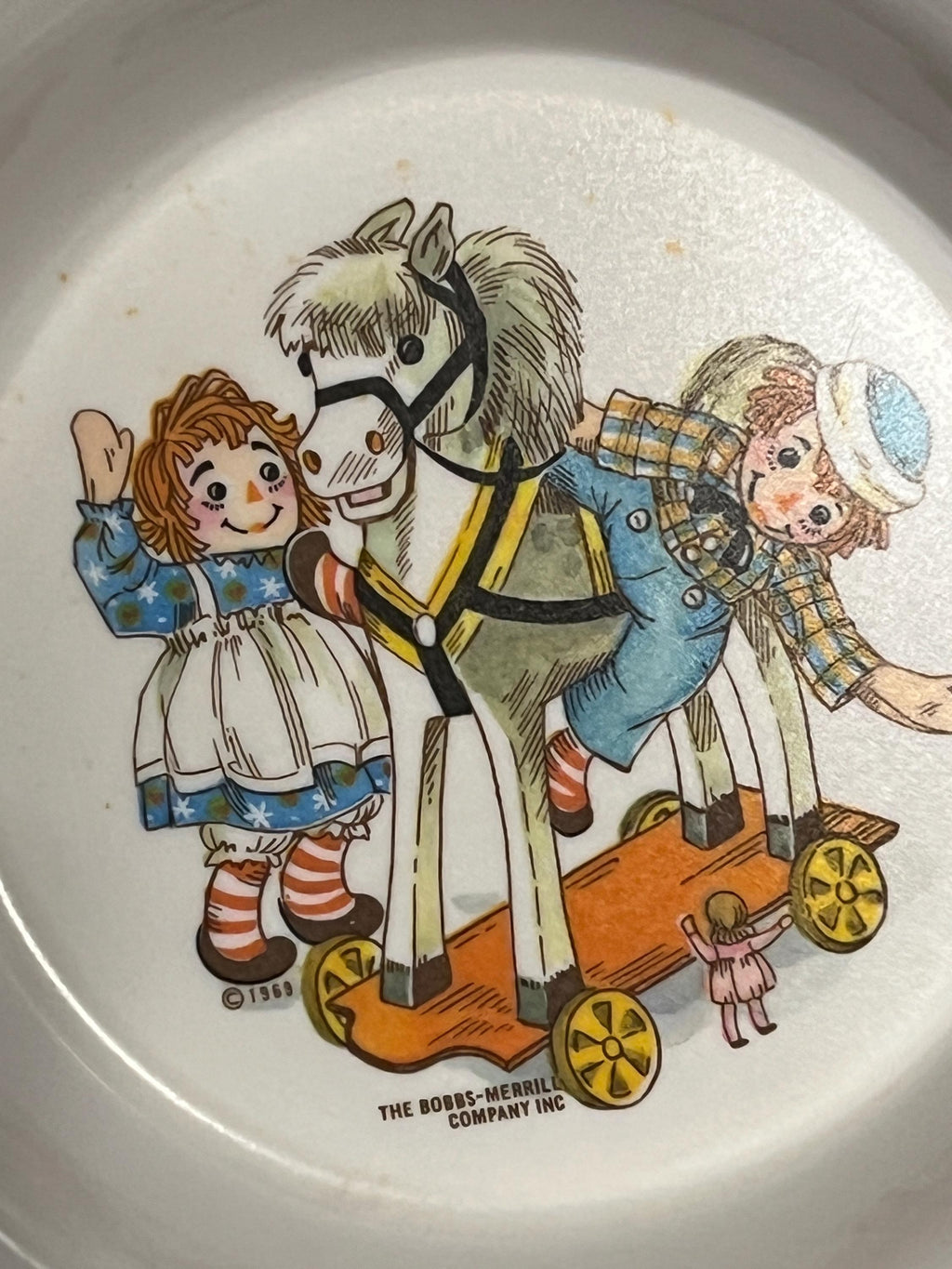 Vintage 1969 Oneida Deluxe Raggedy Ann and Andy cereal bowls