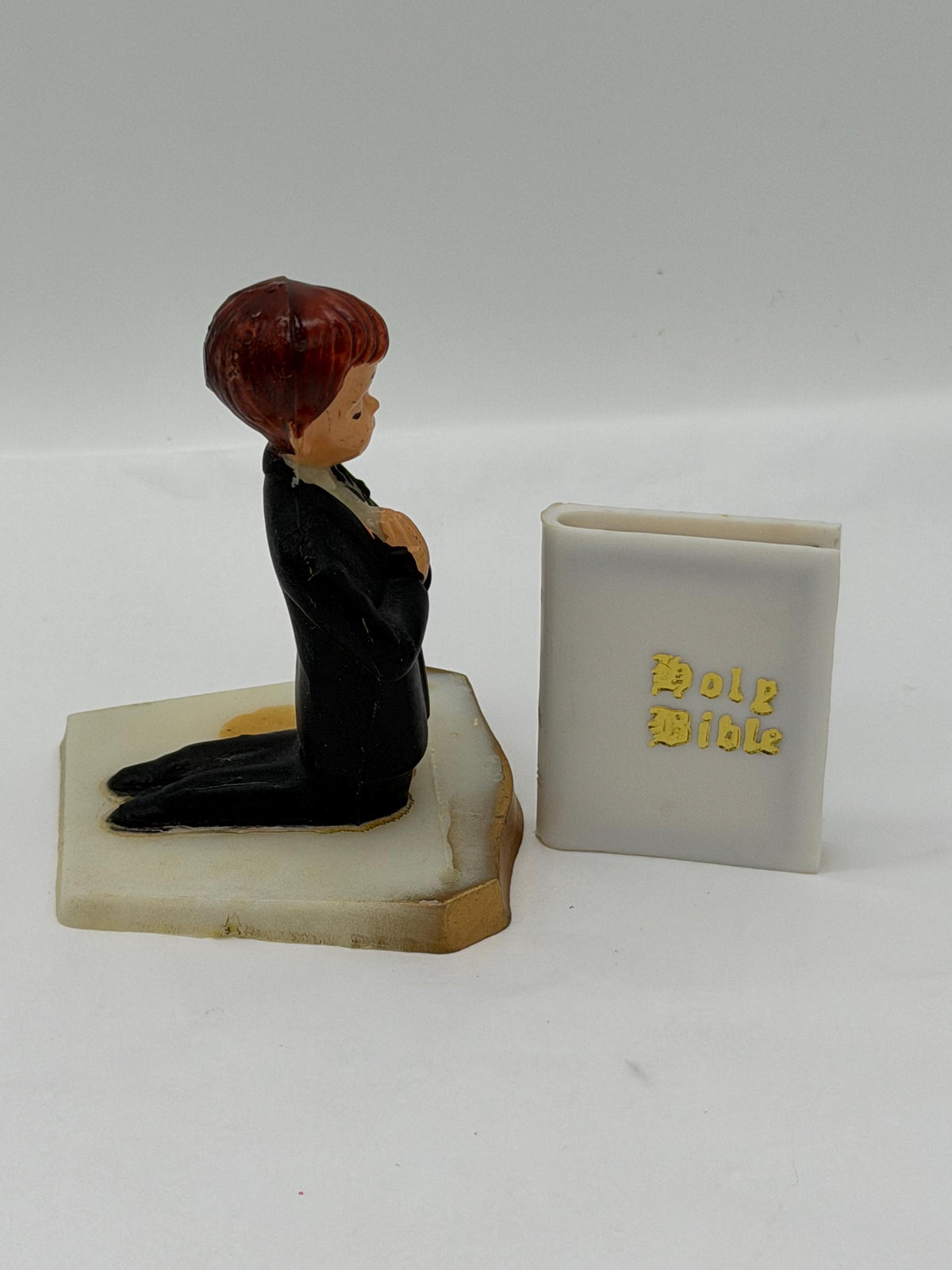 Vintage Bakery Crafts Communion Boy and Bible cake topper