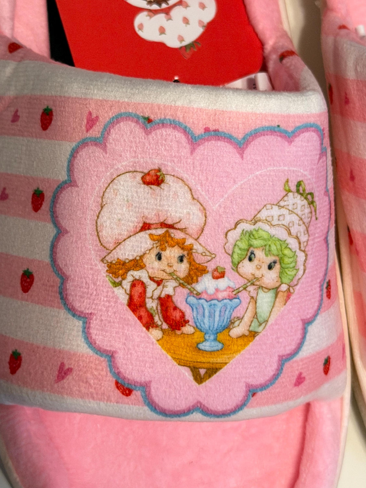 Strawberry Shortcake and Lime Chiffon Slippers , women’s size 7