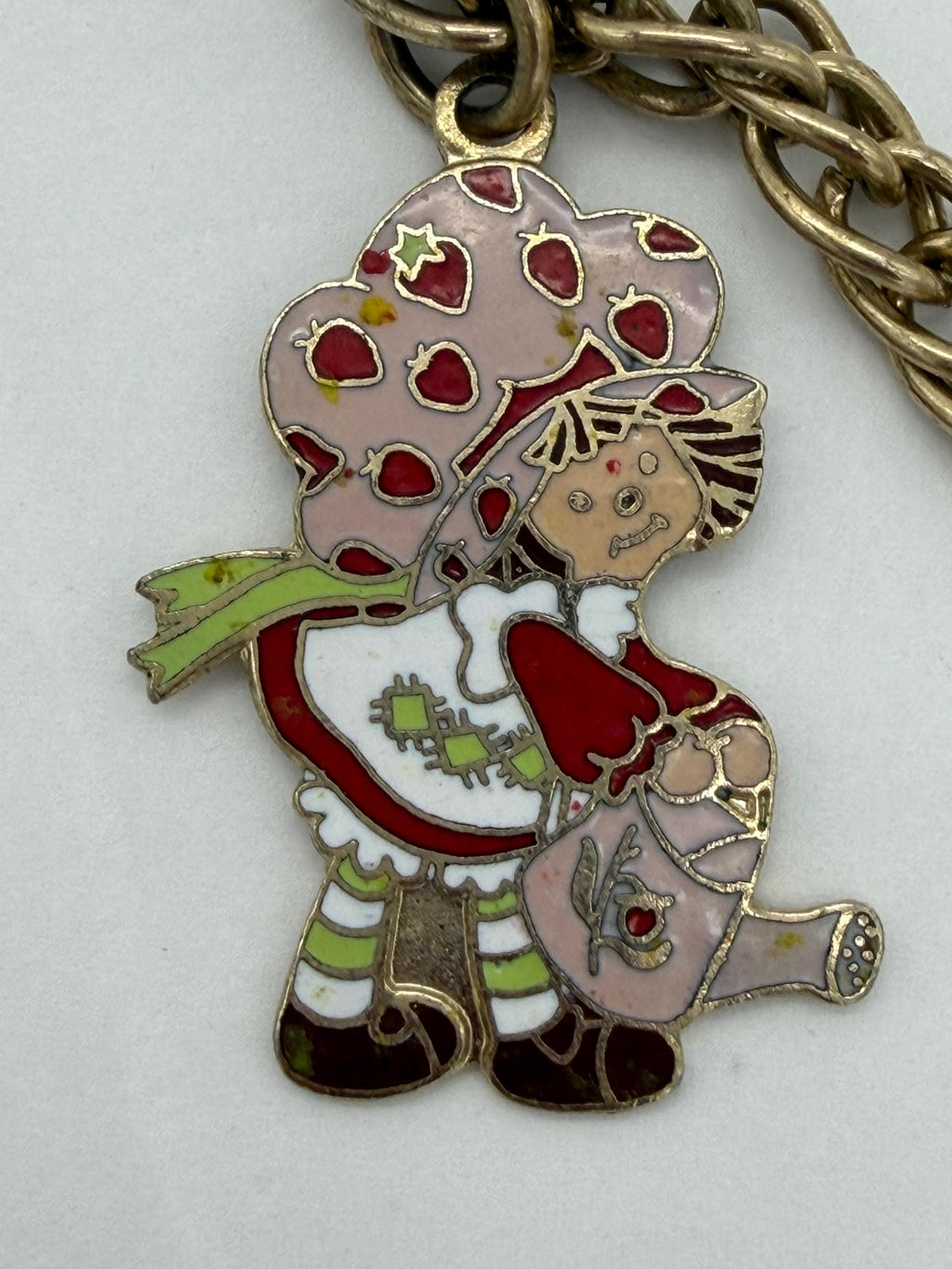 Vintage 1980 Strawberry Shortcake with watering can  charm bracelet for kids
