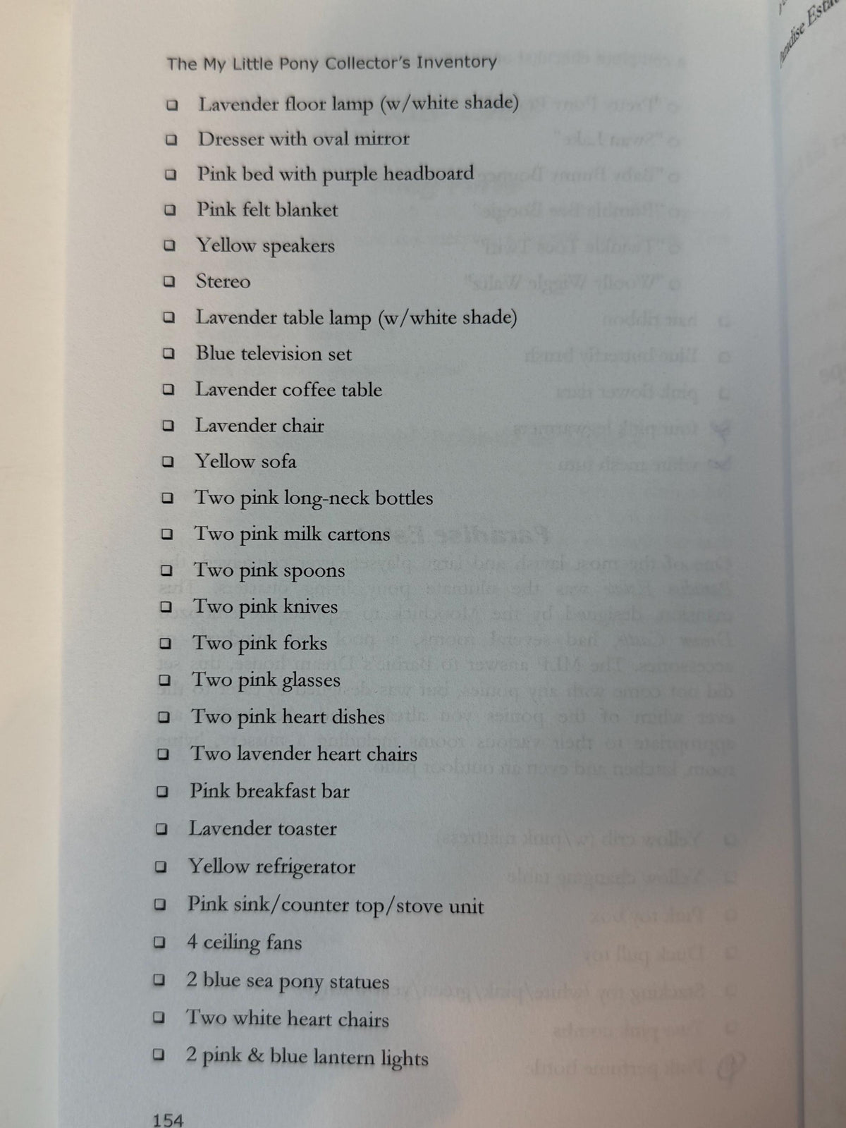 G1  My Little Pony  collectors checklist book