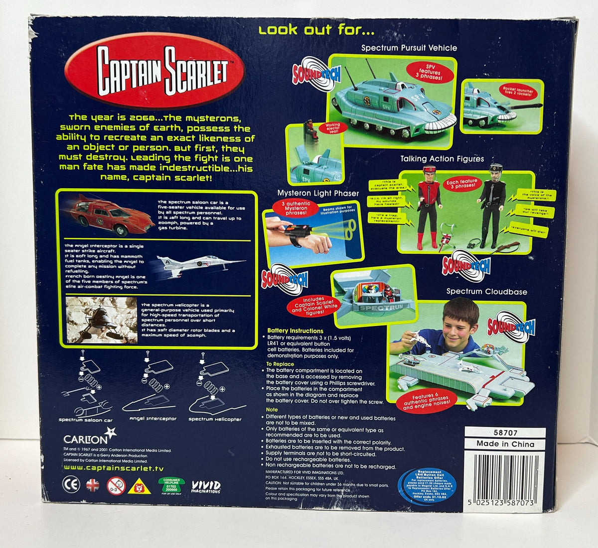 UK Captain Scarlett Spectrum Vehicle collection - boxed