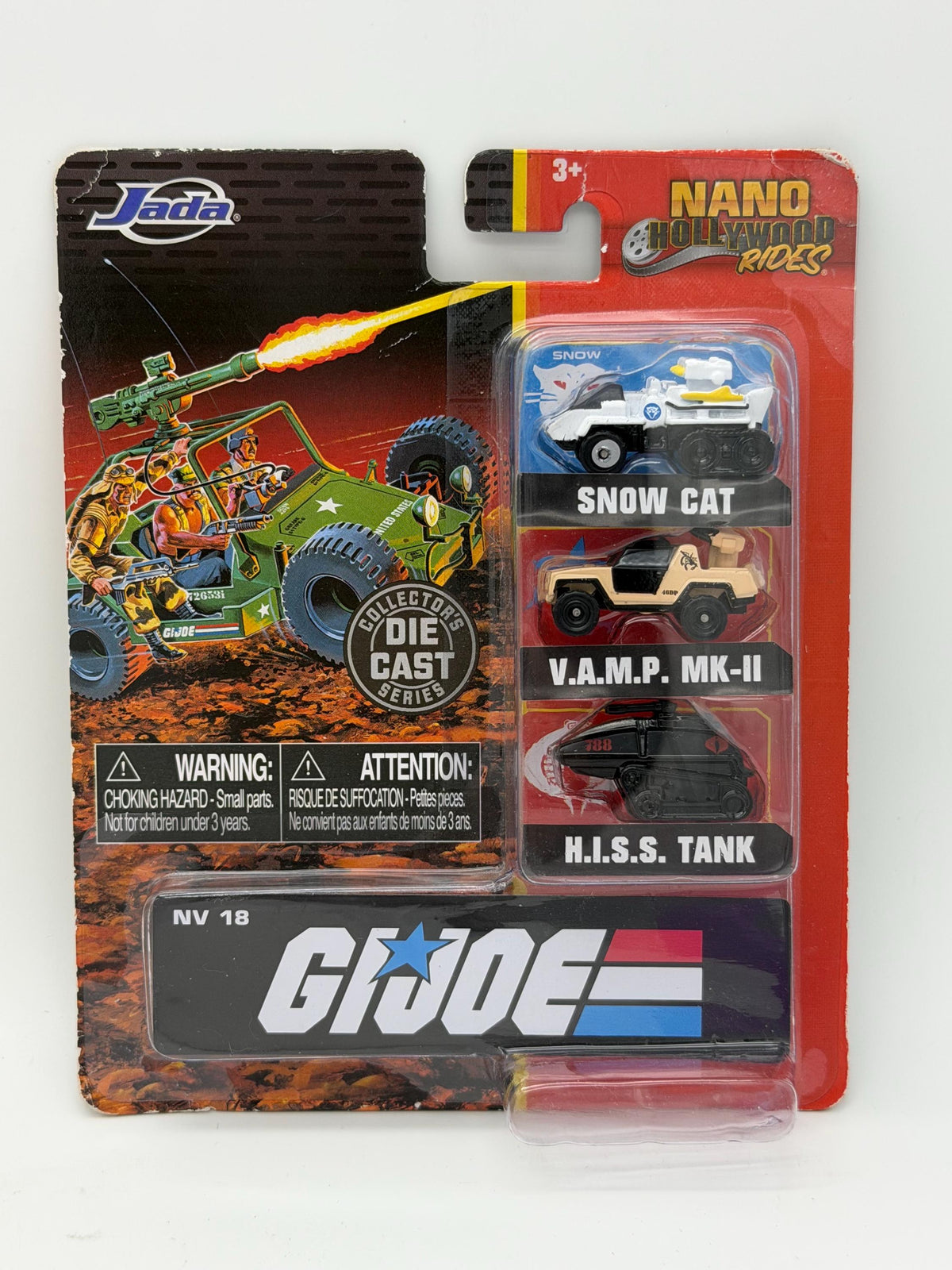 Jada Nano Hollywood Rides GI Joe mini die cast vehicles on card