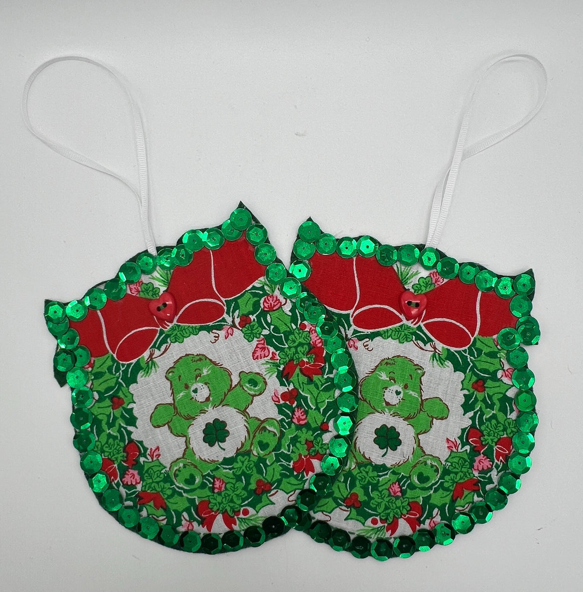 Handmade vintage Care Bears Good Luck Bear Christmas ornaments (2)