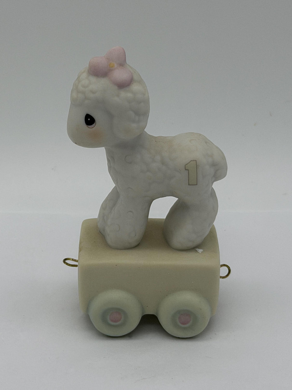 Vintage 1980s porcelain Precious Moments children’s birthday circus animal train set -flawed