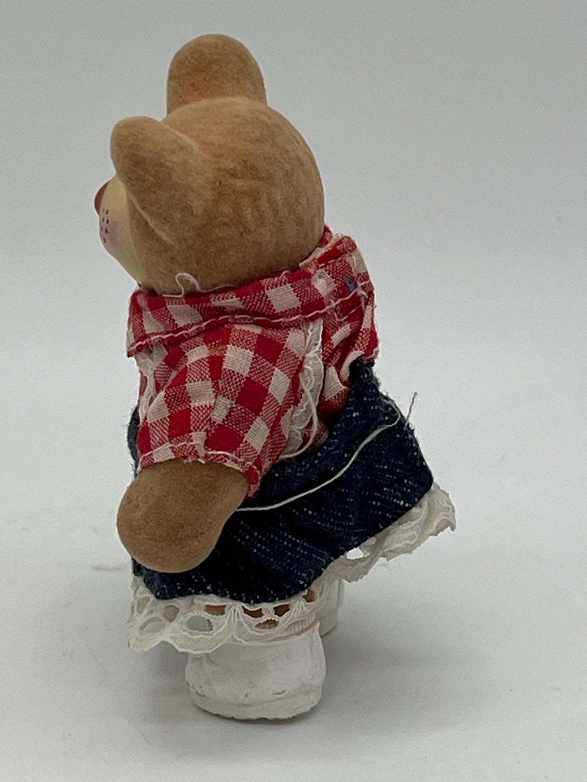 Vintage Coleco Xavier Roberts Furskins Cece Bear mini flocked posable