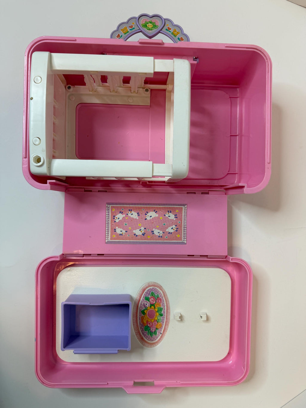 Vintage Mattel Cabbage Patch Kid Love n Go Baby Nursery case with minis