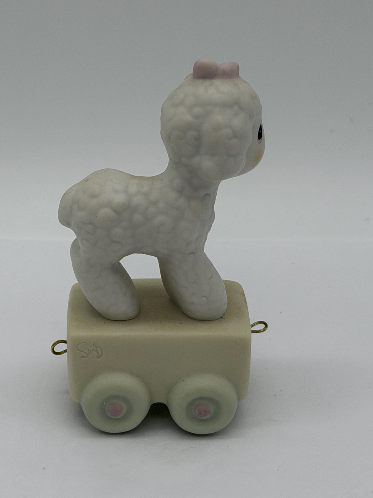 Vintage 1980s porcelain Precious Moments children’s birthday circus animal train set -flawed