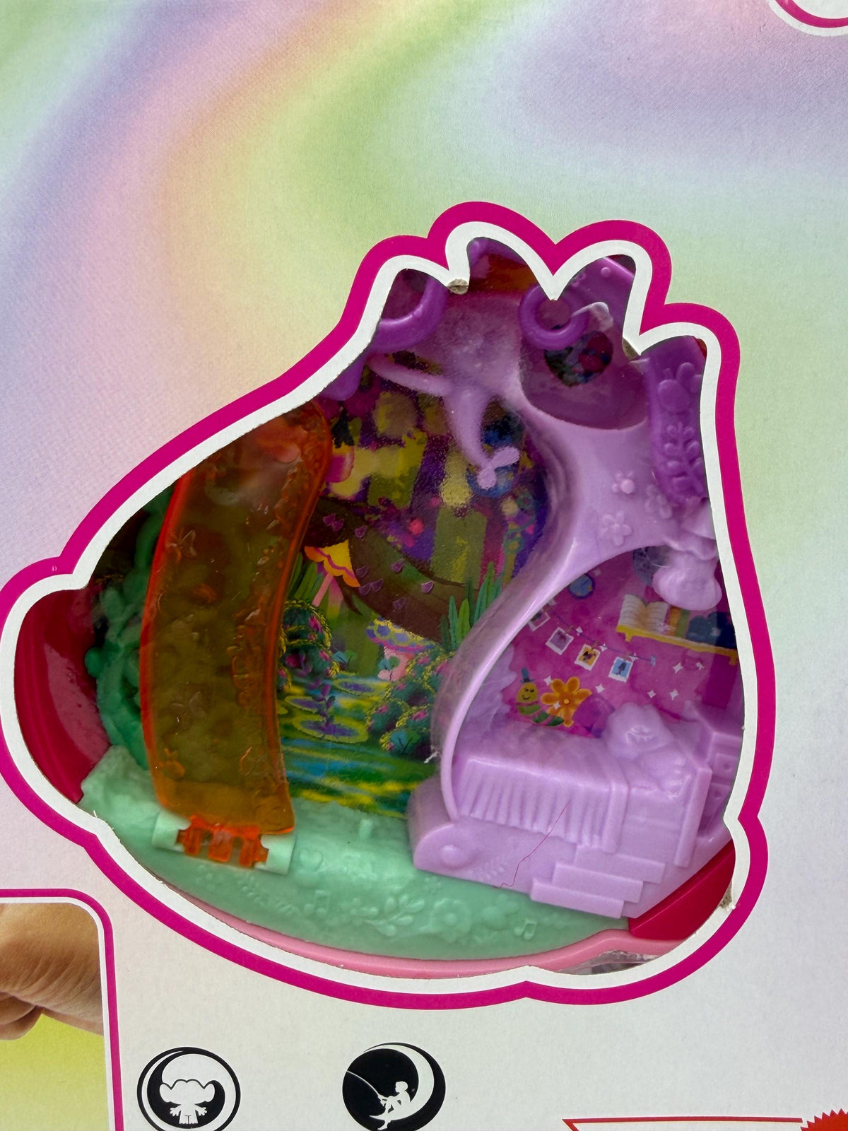 Polly Pocket x Trolls playset with Poppy and Branch