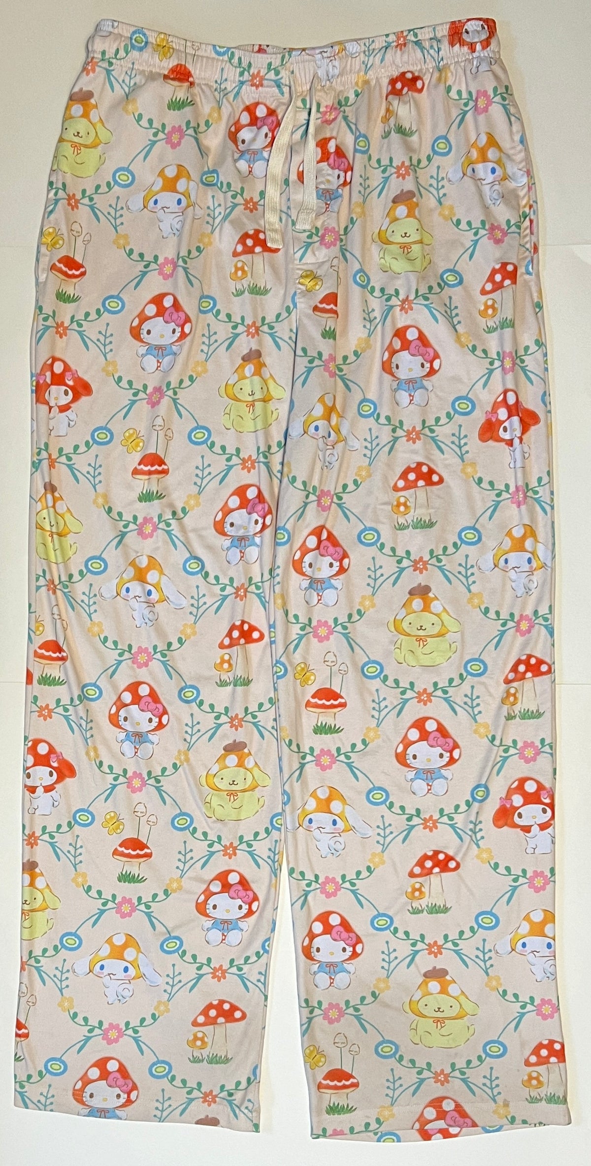 Sanrio Hello Kitty Mushroom pattern sleep pants Ladies size L