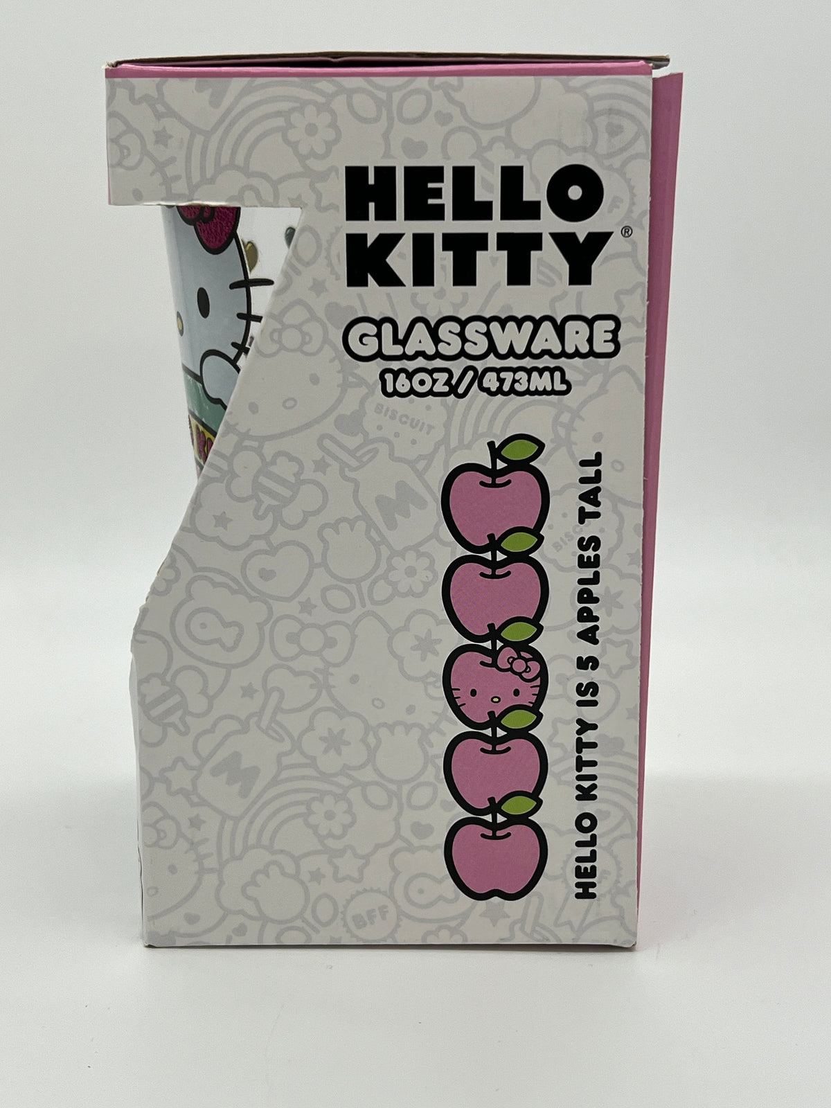 Sanrio Hello Kitty 16oz glitter drinking glass tumbler