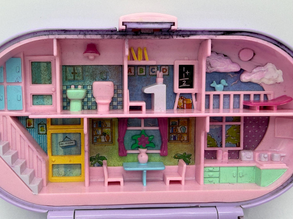 1992 Vintage Polly Pocket Bluebird Toys Stampin School with stampers