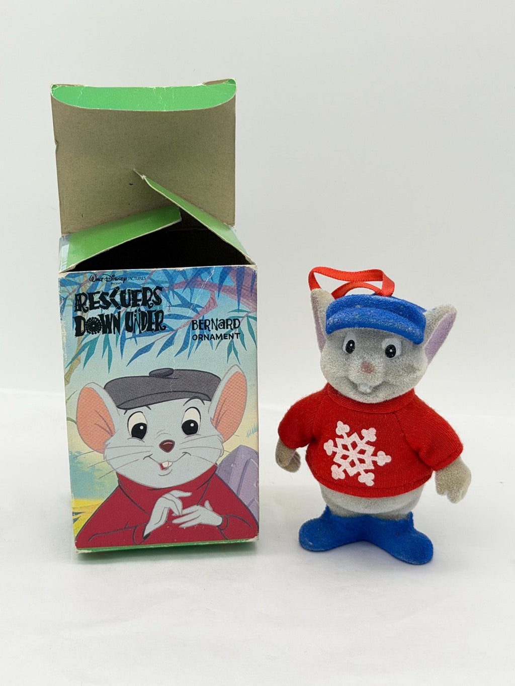 Vintage 1990s McDonalds Disney Rescuers Down Under Bernard Christmas ornament with box