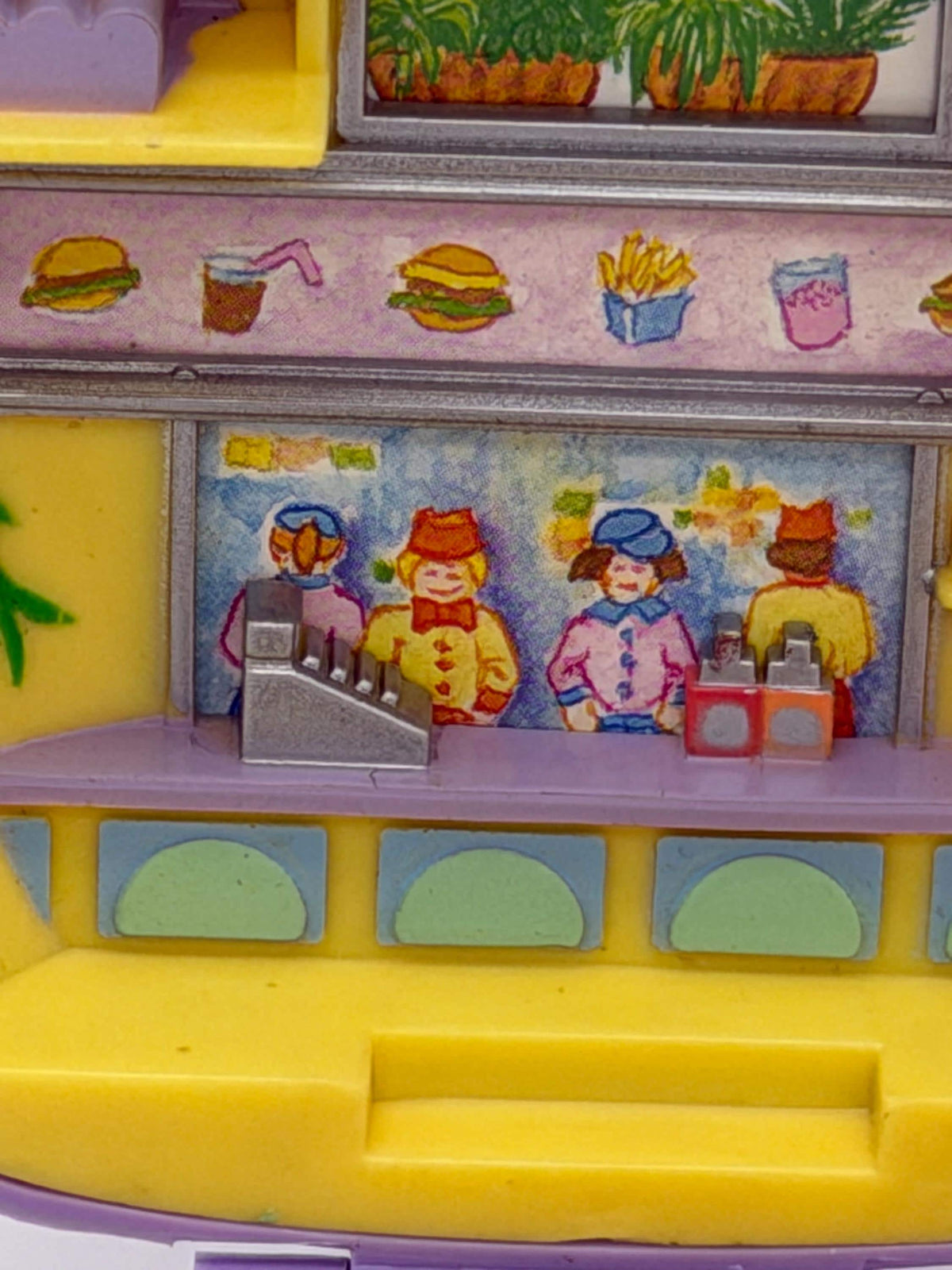 1990s Vintage Polly Pocket Bluebird Toys  Polly at the Burger Stand compact playset