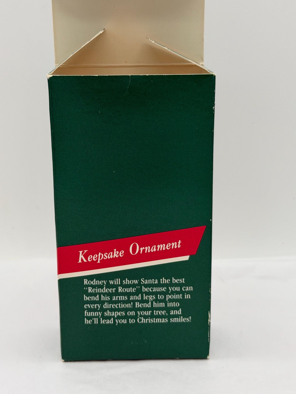 Vintage 1989 Hallmark Rodney Reindeer Bendy Rodney ornament with box