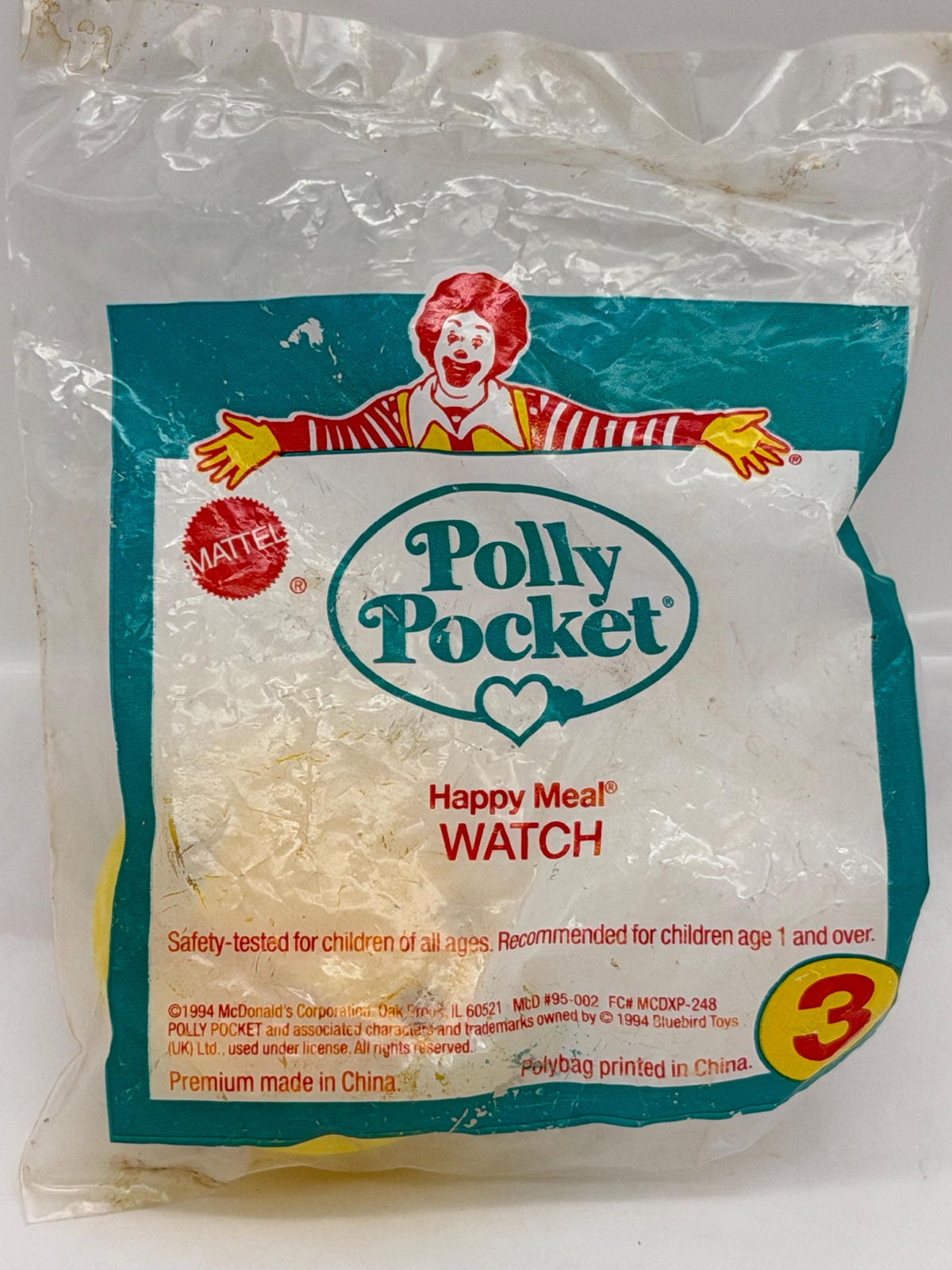 Vintage Polly Pocket McDonalds happy meal watch toy, bagged