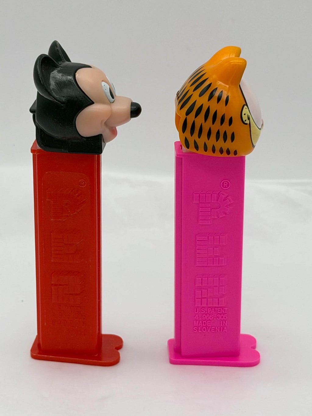 Vintage 1990s PEZ dispensers Garfield series 2 and Mickey Mouse lot