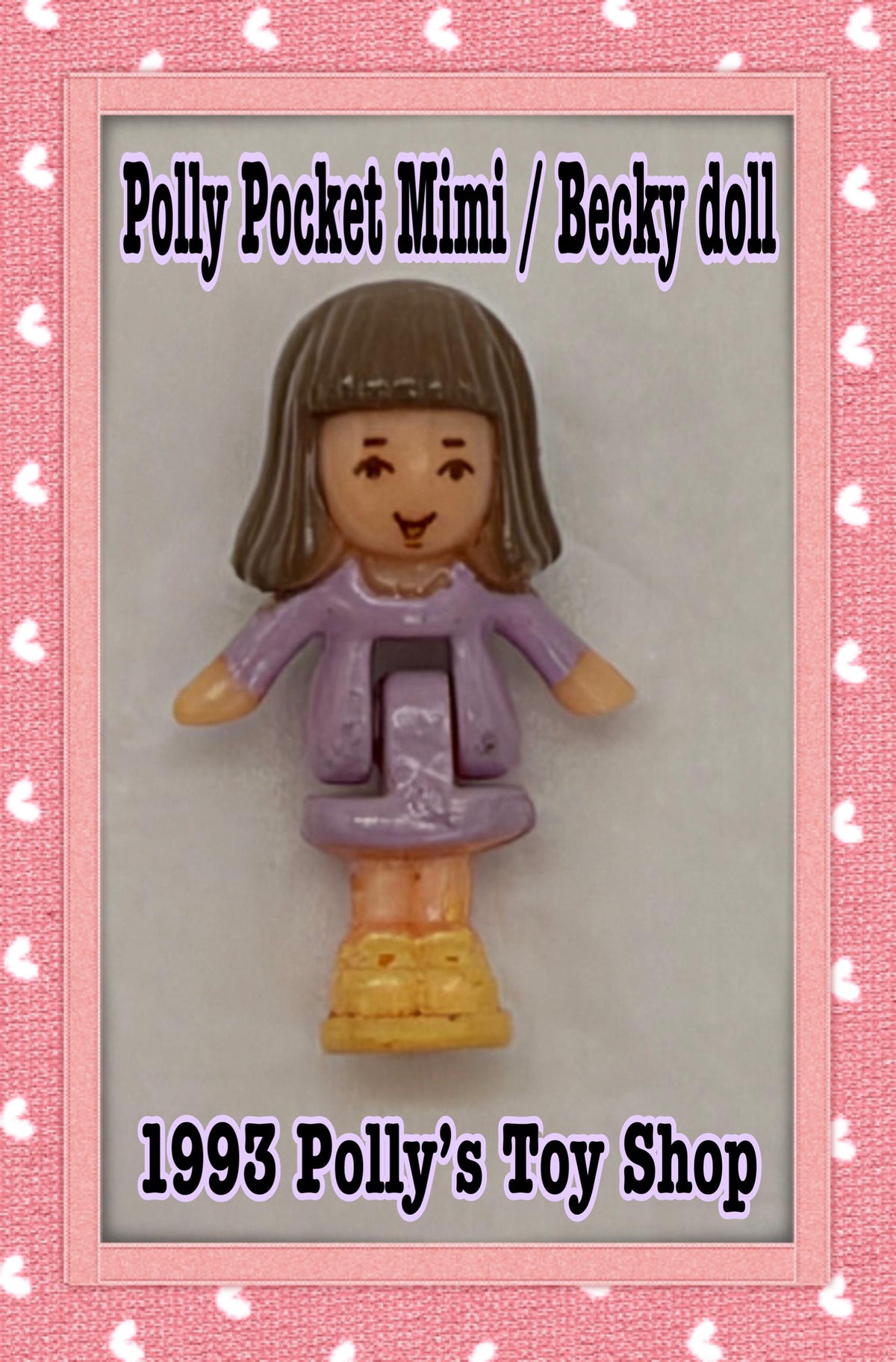 1993  Vintage Polly Pocket Mimi/ Becky doll replacement doll for Polly’s Toy Shop playset